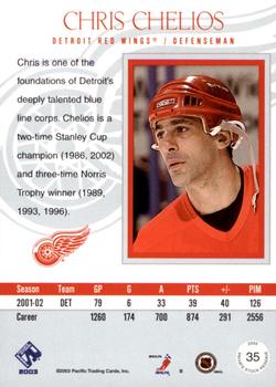 2002-03 Pacific Private Stock Reserve #35 Chris Chelios Back