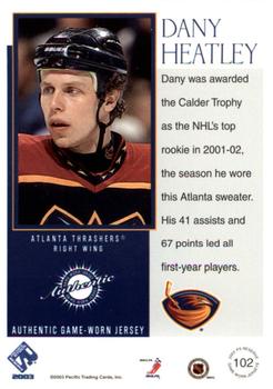 2002-03 Pacific Private Stock Reserve #102 Dany Heatley Back