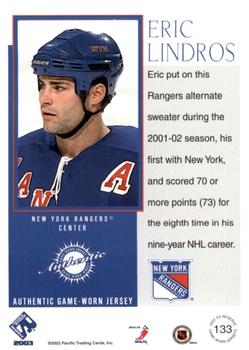2002-03 Pacific Private Stock Reserve #133 Eric Lindros Back