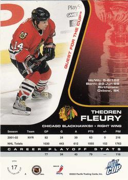 2002-03 Pacific Quest for the Cup #17 Theoren Fleury Back