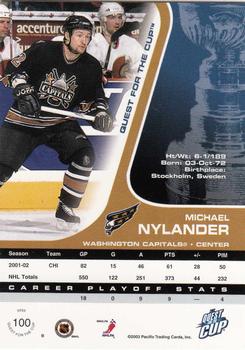 2002-03 Pacific Quest for the Cup #100 Michael Nylander Back