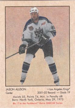 2002-03 Parkhurst Retro #7 Jason Allison Front