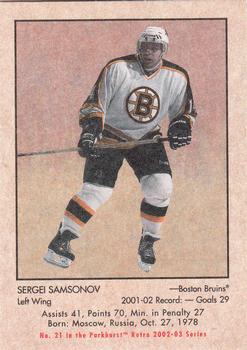 2002-03 Parkhurst Retro #21 Sergei Samsonov Front