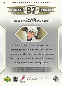 2005-06 Upper Deck Phenomenal Beginning Sidney Crosby #2 Sidney Crosby Back