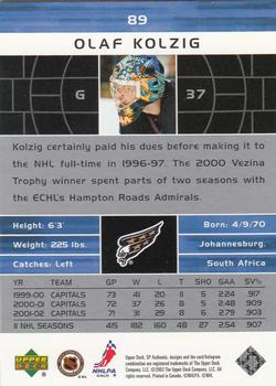 2002-03 SP Authentic #89 Olaf Kolzig Back