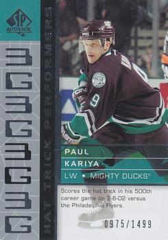 2002-03 SP Authentic #91 Paul Kariya Front