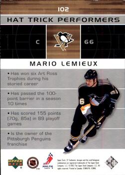 2002-03 SP Authentic #102 Mario Lemieux Back