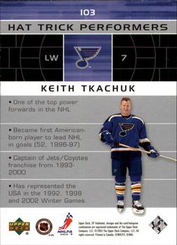 2002-03 SP Authentic #103 Keith Tkachuk Back