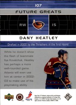 2002-03 SP Authentic #107 Dany Heatley Back