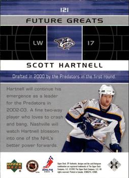 2002-03 SP Authentic #121 Scott Hartnell Back