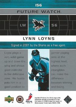 2002-03 SP Authentic #156 Lynn Loyns Back