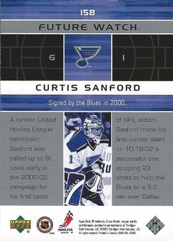 2002-03 SP Authentic #158 Curtis Sanford Back
