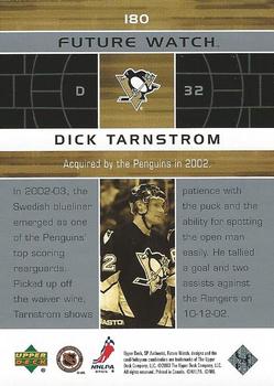 2002-03 SP Authentic #180 Dick Tarnstrom Back