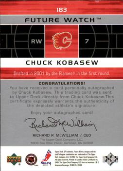 2002-03 SP Authentic #183 Chuck Kobasew Back