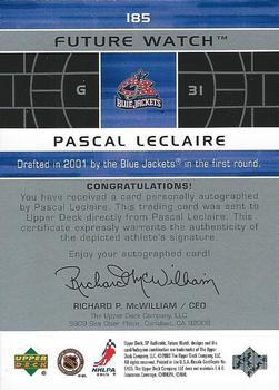 2002-03 SP Authentic #185 Pascal LeClaire Back