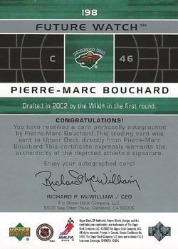 2002-03 SP Authentic #198 Pierre-Marc Bouchard Back