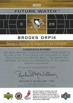 2002-03 SP Authentic #200 Brooks Orpik Back