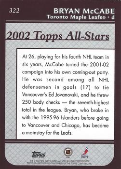 2002-03 Topps #322 Bryan McCabe Back