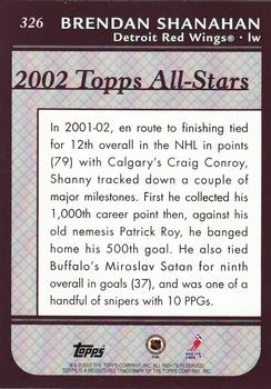 2002-03 Topps #326 Brendan Shanahan Back