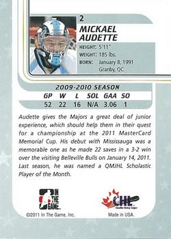 2010-11 In The Game Between The Pipes #2 Mickael Audette Back