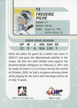 2010-11 In The Game Between The Pipes #12 Frederic Piche Back
