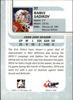 2010-11 In The Game Between The Pipes #37 Ramis Sadikov Back