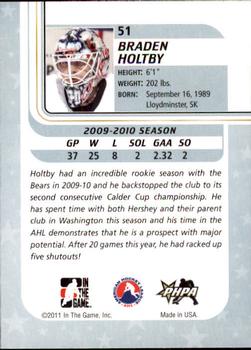2010-11 In The Game Between The Pipes #51 Braden Holtby Back