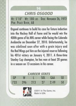2010-11 In The Game Between The Pipes #96 Chris Osgood Back