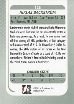 2010-11 In The Game Between The Pipes #128 Niklas Backstrom Back