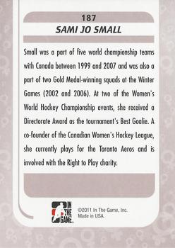 2010-11 In The Game Between The Pipes #187 Sami Jo Small Back