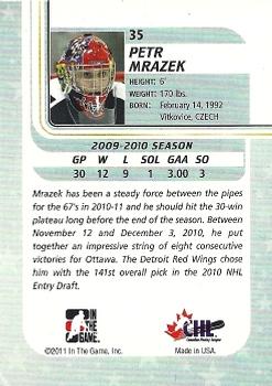 2010-11 In The Game Between The Pipes #35 Petr Mrazek Back