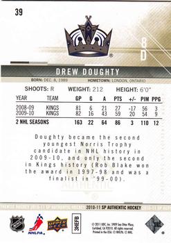 2010-11 SP Authentic #39 Drew Doughty Back
