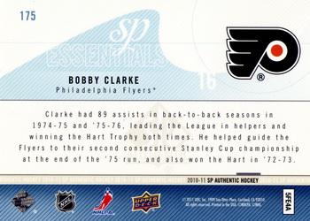 2010-11 SP Authentic #175 Bobby Clarke Back
