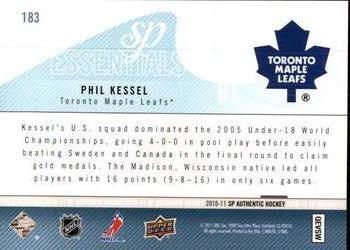 2010-11 SP Authentic #183 Phil Kessel Back