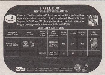 2002-03 Topps Heritage #10 Pavel Bure Back