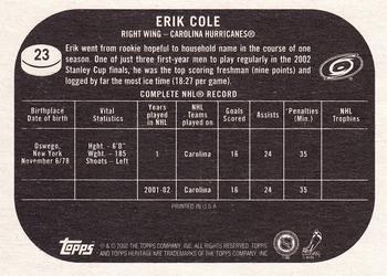 2002-03 Topps Heritage #23 Erik Cole Back