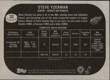 2002-03 Topps Heritage #32 Steve Yzerman Back