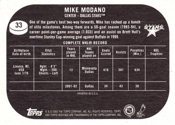 2002-03 Topps Heritage #33 Mike Modano Back