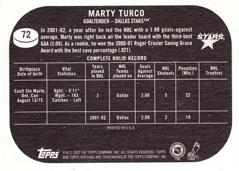 2002-03 Topps Heritage #72 Marty Turco Back