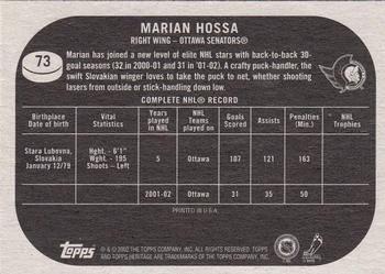 2002-03 Topps Heritage #73 Marian Hossa Back