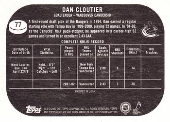 2002-03 Topps Heritage #77 Dan Cloutier Back