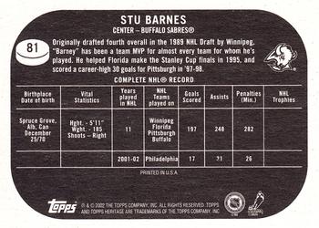 2002-03 Topps Heritage #81 Stu Barnes Back