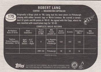 2002-03 Topps Heritage #175 Robert Lang Back