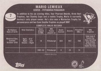 2002-03 Topps Heritage #7 Mario Lemieux Back
