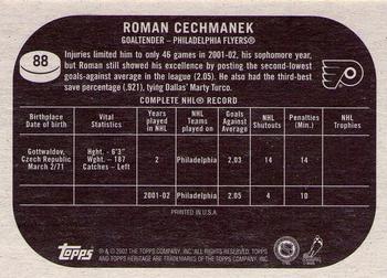 2002-03 Topps Heritage #88 Roman Cechmanek Back