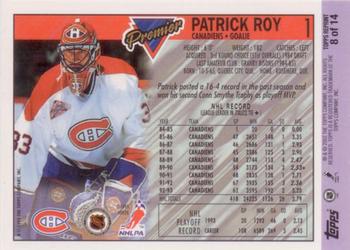 2002-03 Topps - Patrick Roy Reprints #8 Patrick Roy Back