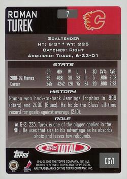 2002-03 Topps Total #7 Roman Turek Back