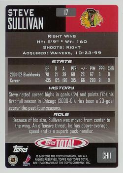 2002-03 Topps Total #17 Steve Sullivan Back