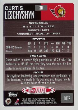 2002-03 Topps Total #30 Curtis Leschyshyn Back