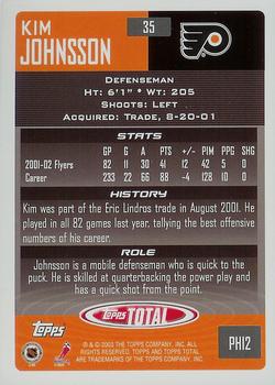 2002-03 Topps Total #35 Kim Johnsson Back